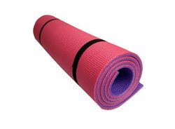 Килимок для йоги, фітнесу та спорту (каремат спортивний) Спорт 1800х600х8 мм Червоно-Фіолетовий